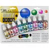 Набор красок металлик Jacquard Airbrush Color, 8 цв в блистере + бесцветный лак